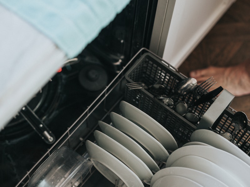 Dishwasher open close up shot