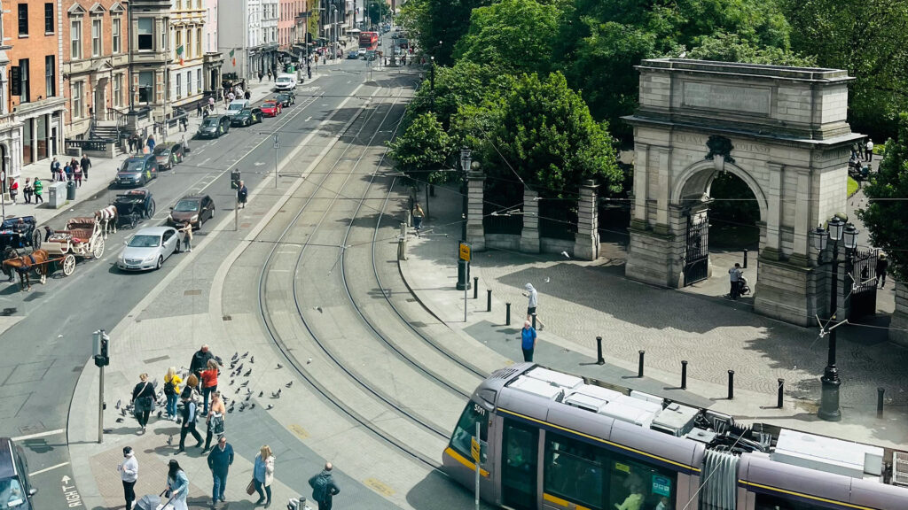 Dublin City with luas